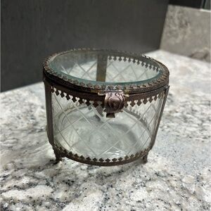 Brass & Cut Glass Jewelry / Vanity Box
